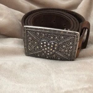 Tony Lama hand tooled leather belt
